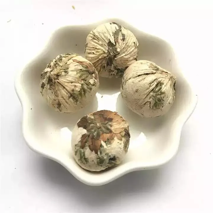 Beautiful Blooming White chrysanthemum flower Tea Balls organic dragon pearls tea